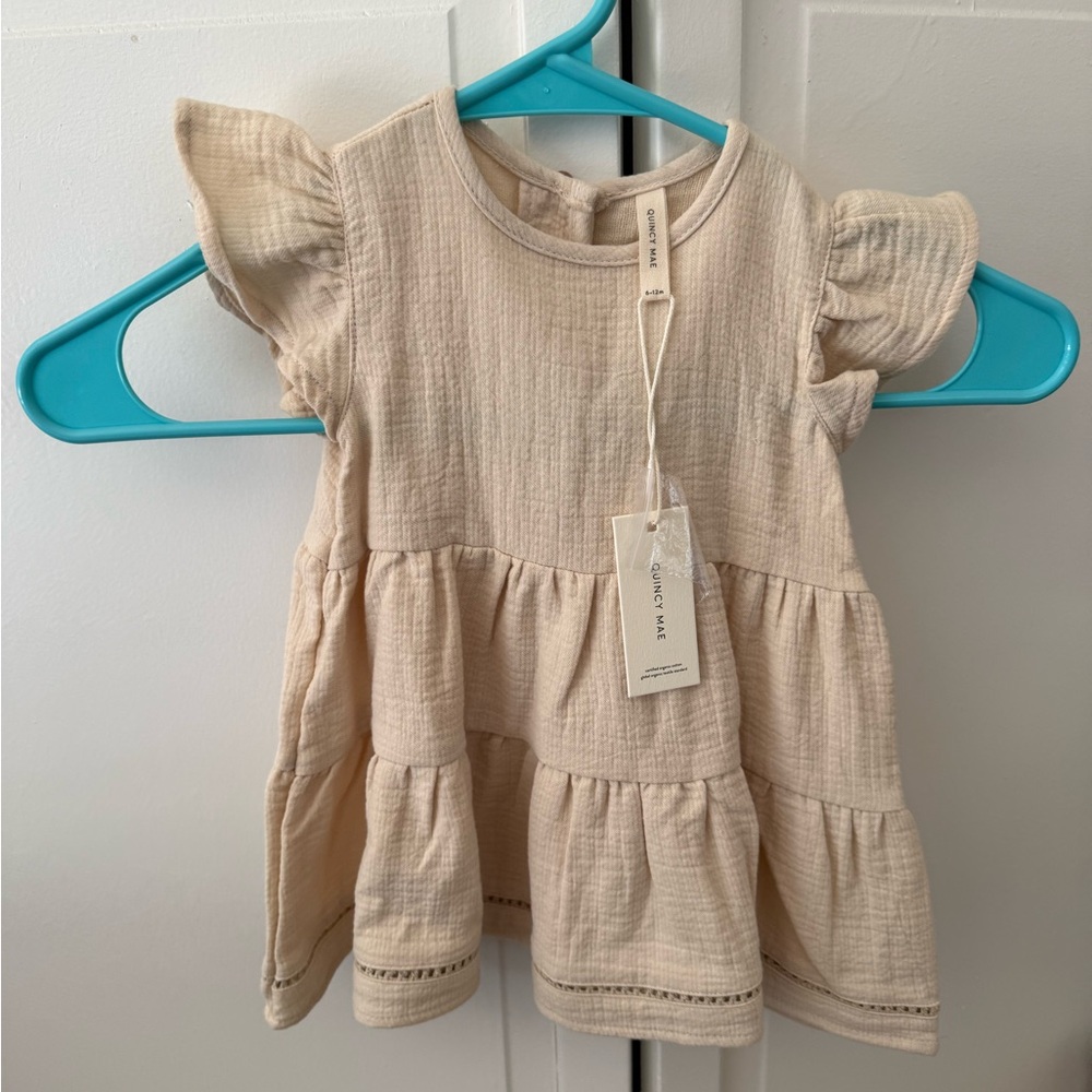 NWT Quincy Mae ivory cream dress 6-12 months
